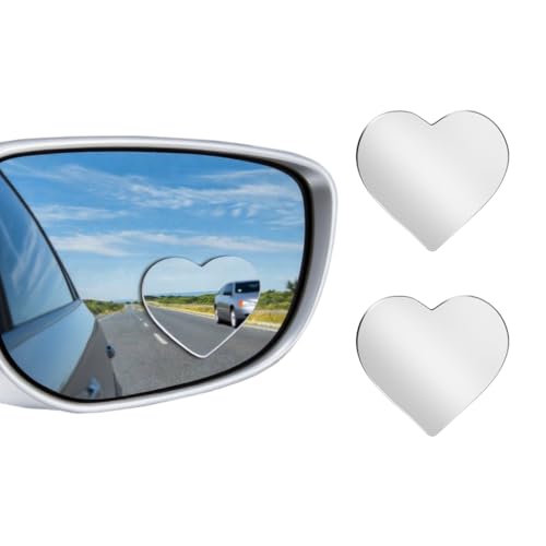 Blind Spot Mirror 2 Pack Cute Car Accessories Heart Shaped Valentines Gifts for Girlfriend Car Essentials Side Blindspot Mirrors Wide Angle Mirrors
