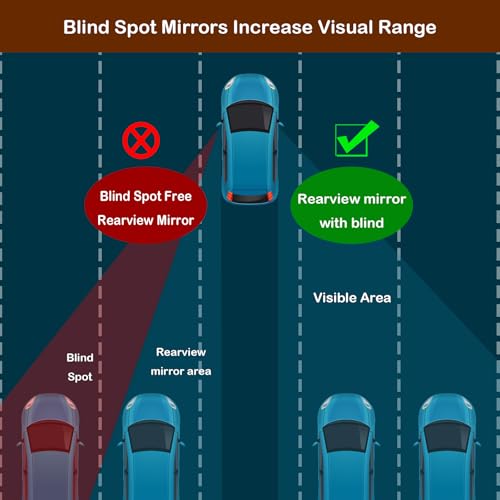 Blind Spot Mirror 2 Pack Cute Car Accessories Heart Shaped Valentines Gifts for Girlfriend Car Essentials Side Blindspot Mirrors Wide Angle Mirrors