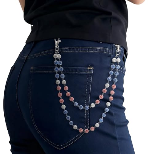 Baseball Layered Jean Pants Wallet Chain Punk Hip Hop Accessory Sports Charm for Punk Y2K Fashion Lovers