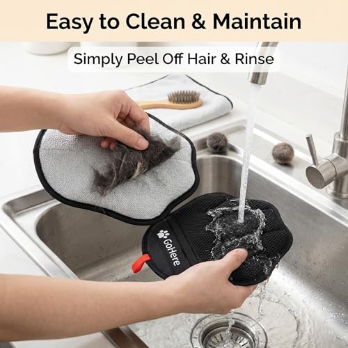 GoHere Pet Hair Removal Glove, Magic Brush Electrostatic Mitt for Cats & Dogs, Reusable Grooming Gloves, Pet Hair Remover Tool for Couch, Carpet,