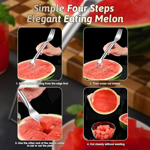 GoHere watermelon cutter 2-in-1 stainless steel fruit watermelon slicer kitchen gadgets watermelon cutter slicer tool