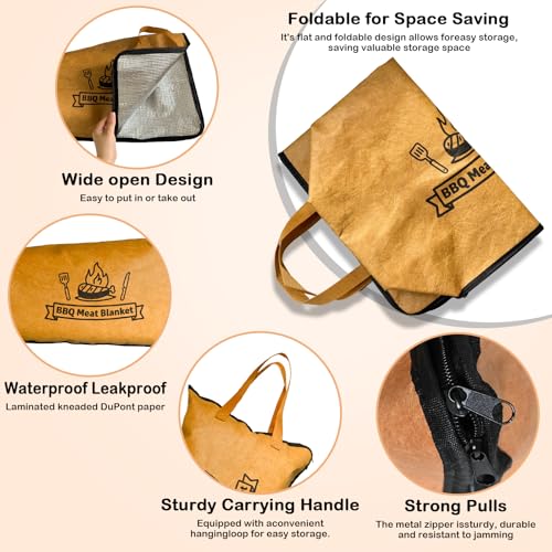 Grilling Gifts Husband Boyfriend BBQ Blanket for Resting Meat,Reusable Smoker Grilling Bag Insulated Resting Bag,Cooking Accessories for BBQ Lovers